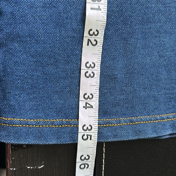 J McLaughlin Chambray Relaxed Fit Dress Knee Length Pockets Roll Sleeve Sz M - Picture 12 of 12